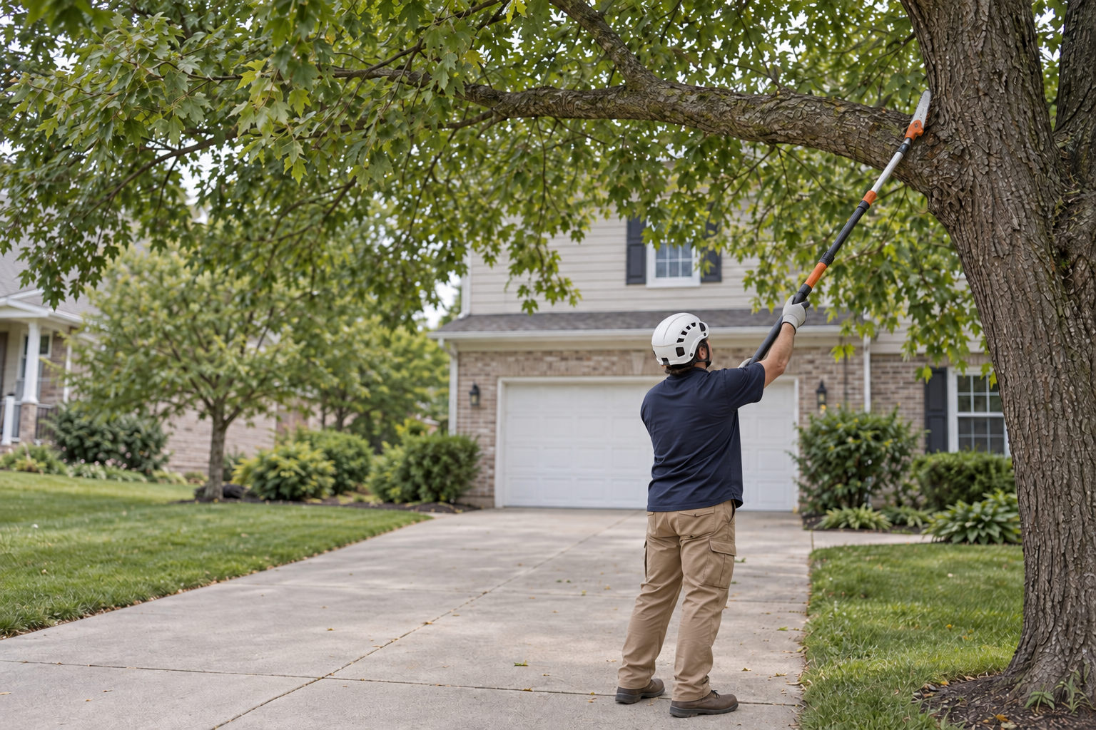 tree trimming over a driveway in Lee's Summit