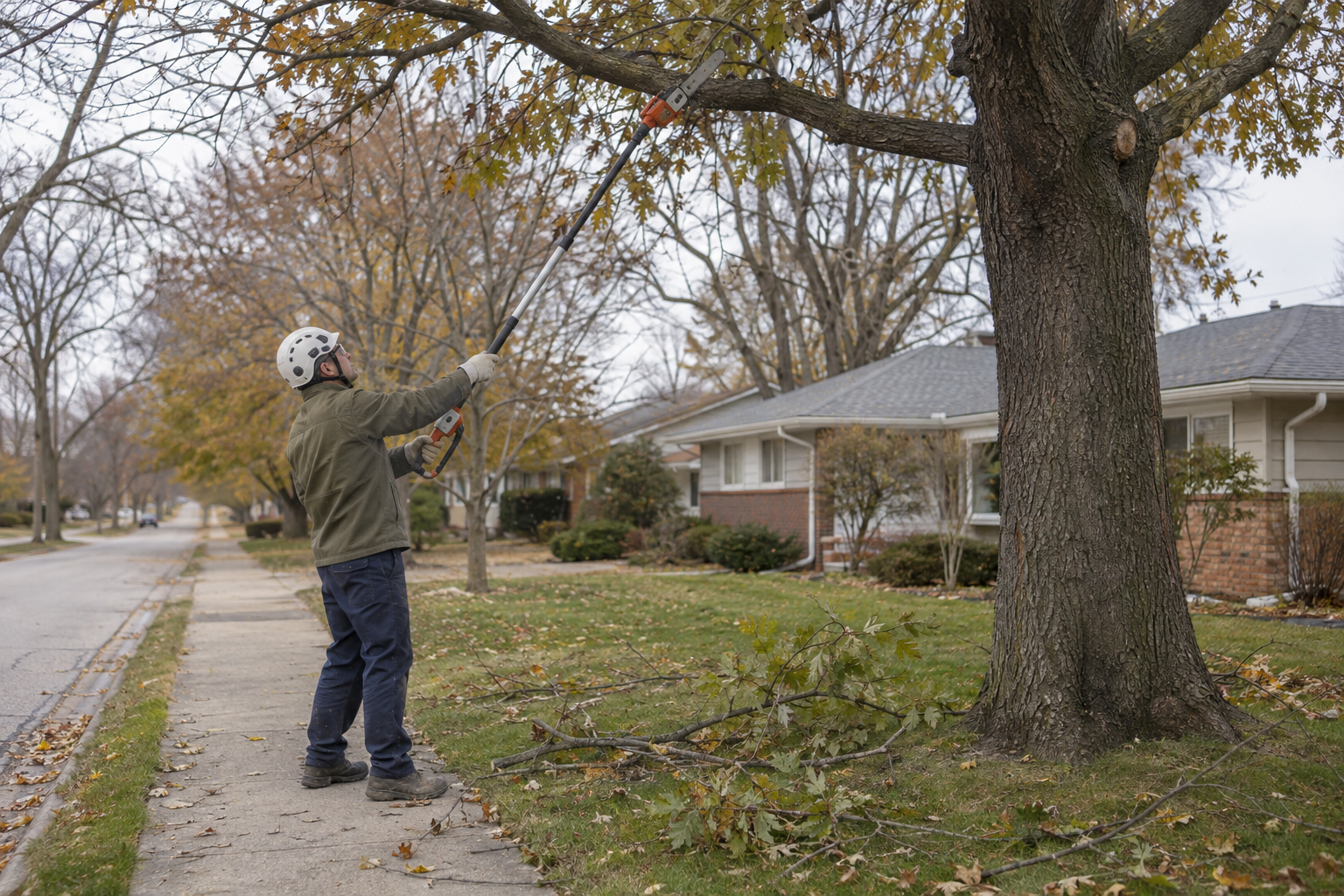 tree trimming on a Raytown property